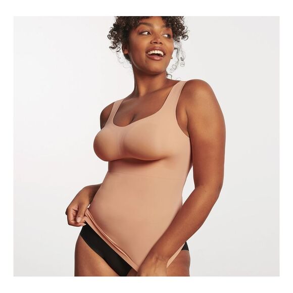 Evelyn & Bobbie Women's Bra Sz 3XL Seamless Smoothing Cami Tan/Beige A630413 - Picture 1 of 4